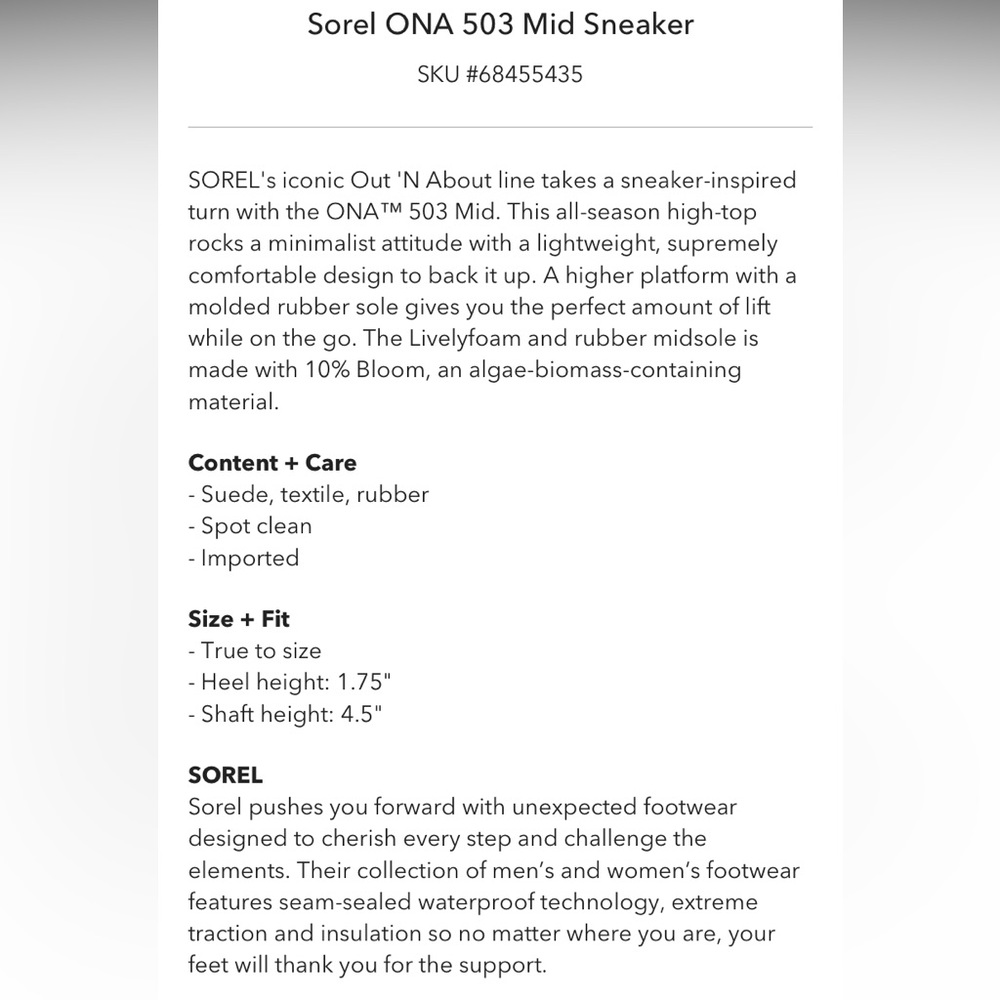 Sorel ONA 503 Mid Sneaker - Picture 14 of 14